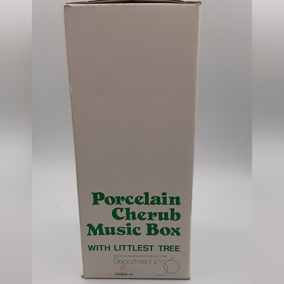 Christmas Department 56 Porcelain Cherub Music Box With Littlest Tree Works - Picture 7 of 7